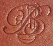 blind debossing on a leather journal cover