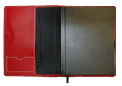 red saddle-stitched ultrahyde journal
