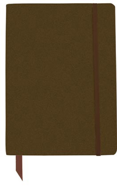 brown classic bound notebook with elastic closure