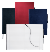 red, black, green, brown and navy ultrahyde bound journals