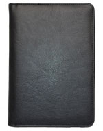 black polyurethane journal with stitched edges