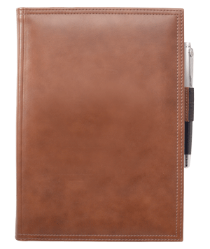 saddle brown leather journal