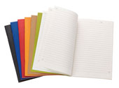 paper-covered notebooks in a range of bright colors
